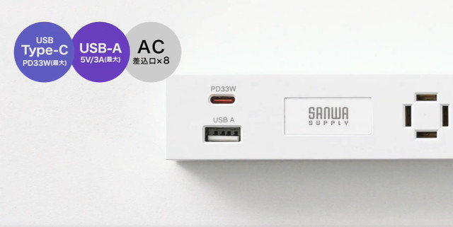 Ổ cắm cũng kèm theo 1 cổng USB Type A và Type C. usb.jpg