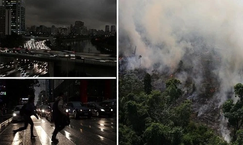 Cháy rừng Amazon khiến bầu trời như ngày tận thế