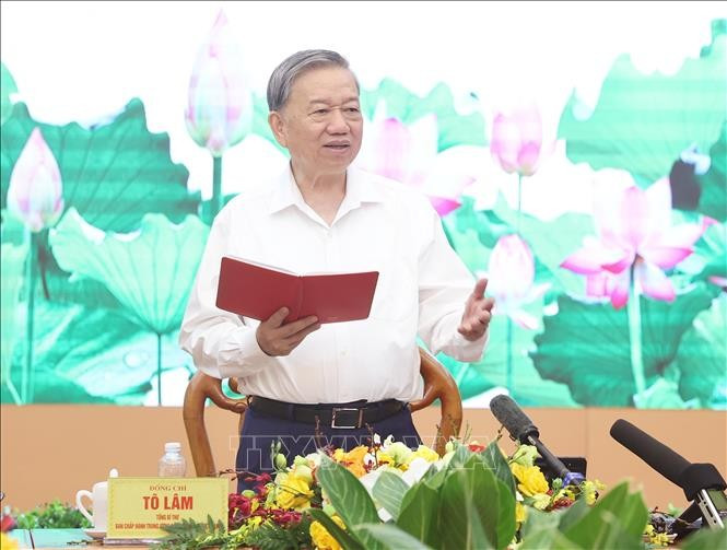 Tổng Bí thư Tô Lâm phát biểu chỉ đạo. Ảnh: Thống Nhất/TTXVN tuyen-giao-2.jpg