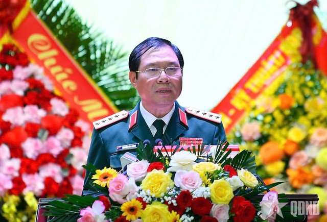 Đại tướng Nguyễn Tân Cương phát biểu chỉ đạo tại buổi lễ. Ảnh: QĐND. Đại tướng Nguyễn Tân Cương phát biểu chỉ đạo tại buổi lễ. Ảnh: QĐND.