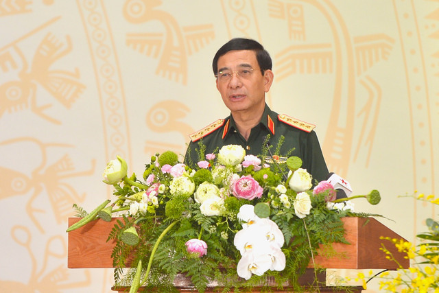 Đại tướng Phan Văn Giang phát biểu tại buổi gặp mặt. Ảnh: Đình Huy dh6-5426.jpg