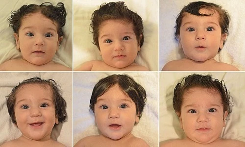 Những kiểu tóc ngộ nghĩnh của em bé... 5 tháng tuổi