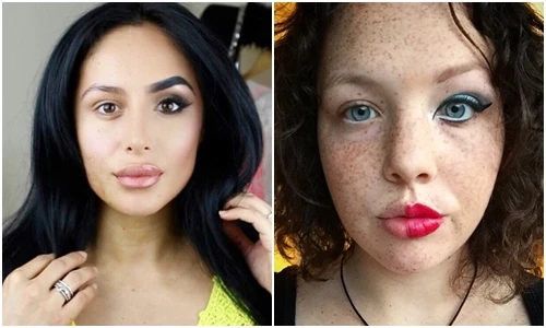 Gái trẻ điên cuồng với trào lưu trang điểm nửa mặt