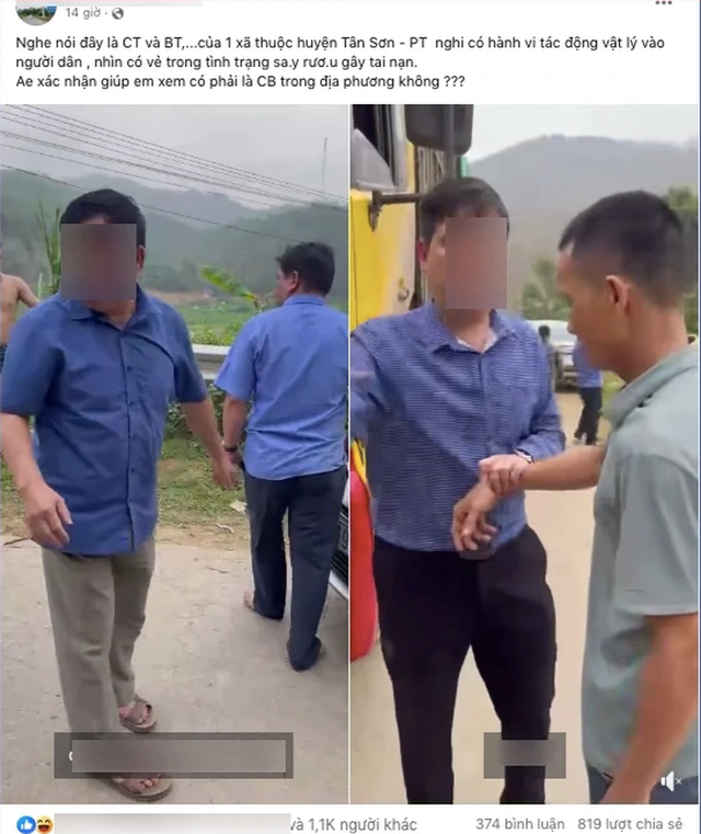 Xác minh thông tin lãnh đạo xã say rượu, va chạm với người dân Xac minh thong tin lanh dao xa say ruou, va cham voi nguoi dan