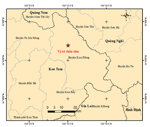 Động đất ở Kon Tum và gần biên giới Việt – Trung Dong dat o Kon Tum va gan bien gioi Viet – Trung