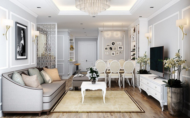 Biến tấu nội thất nhà ở với phong cách bán cổ điển - Hình 2 Bien tau noi that nha o voi phong cach ban co dien-Hinh-2