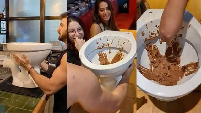 Kem socola được phục vụ trong bồn cầu, nhà hàng nhận bão phẫn nộ Kem socola duoc phuc vu trong bon cau, nha hang nhan bao phan no