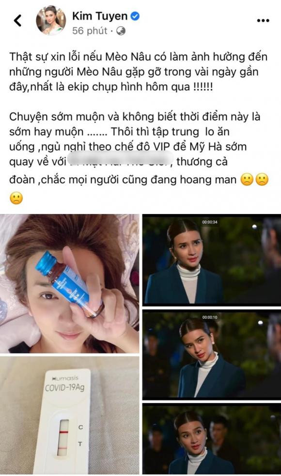 Kim Tuyến thông báo dương tính với Covid-19, áy náy gửi lời xin lỗi Kim Tuyen thong bao duong tinh voi Covid-19, ay nay gui loi xin loi