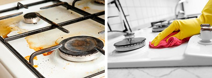 10. Vệ sinh bếp ga: Có thể dễ dàng làm sạch bếp ga bằng một miếng xà phòng đơn giản. Băm miếng xà phòng thành từng miếng nhỏ rồi cho vào nước ấm để có được dung dịch tẩy rửa dạng kem. Đắp hỗn hợp này lên bếp và để trong 15 phút. Sau đó lau bếp bằng nước ấm.