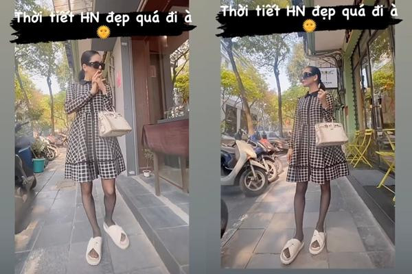 Mới đây, Lệ Quyên đăng đoạn clip gây chú ý trên story Instagram. Đó là khoảnh khắc nữ ca sĩ lên đồ hiệu xuống phố. Trong clip ngắn, Lệ Quyên xuất hiện với dáng đi "uốn éo", kèm loạt biểu cảm "lạ lắm à nghen". Tuy nhiên, thu hút sự chú ý hơn cả là đôi chân của giọng ca 8X. Một số cho rằng đôi chân của Lệ Quyên hơi cong, không được nuột nà.