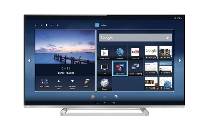 Nếu như nền tảng TV thông minh chưa làm bạn thoả mãn, thì Toshiba với mẫu L5450 có thể là câu trả lời cho bạn. Bên cạnh màn hình Full HD 40 inch, thì điểm nổi bật của chiếc TV này là chạy hệ điều hành Android KitKat 4.4, với bộ xử lí 4 nhân, RAM 1GB cùng hàng trăm ngàn ứng dụng trên kho của Google. Máy hiện tại đang có giá khoảng 10,5 triệu đồng.
