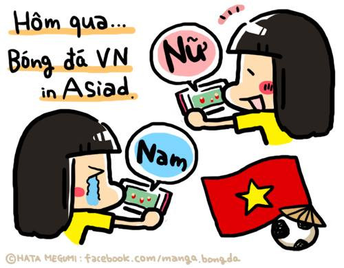 Tâm trạng của Megumi khi xem các đội bóng Việt Nam thi đấu tại Asiad 17 vừa qua.