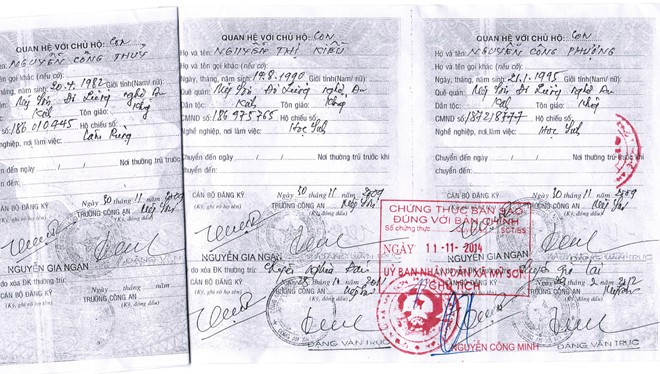 Trong hộ khẩu có ghi đầy đủ các anh chị em trong gia đình Công Phượng, tuy nhiên thiếu người anh trai Nguyễn Công Khoa sinh năm 1993 do đã mất vì đuối nước.
