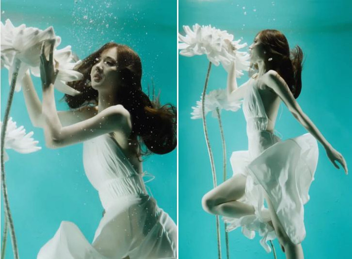 Mới đây, Tuệ Như tiếp tục nhận về nhiều lời khen có cánh khi đăng tải lên trang cá nhân đoạn clip beauty được thực hiện dưới nước. Khoác lên mình chiếc váy xòe tông trắng nhẹ nhàng, chân dài được ví như "nữ thần" khi thực hiện những shoot quay dưới nước tao nhã. Trang phục cũng được nhận định là rất hợp bối cảnh khi có phần tà mềm mại, tung bay trong làn nước.