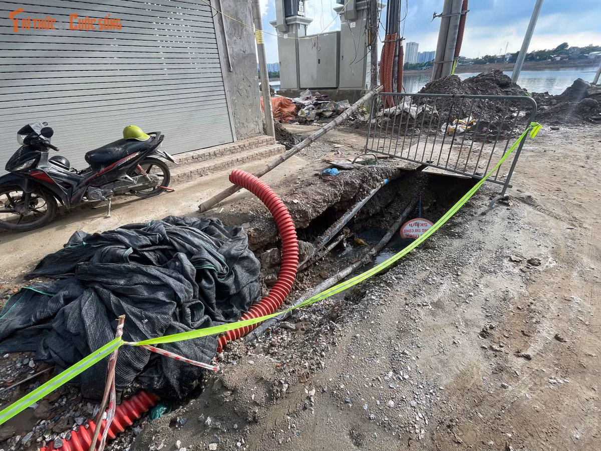 Hệ thống cống kết nối với mạng lưới thoát nước khu vực đã đạt gần 100% khối lượng. Tuyến cống có nhiệm vụ dẫn nước về hồ, phục vụ điều tiết nước khi mưa lớn.