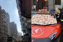 Thiếu gia đi siêu xe Lamborgini rải tiền khắp phố gây náo loạn