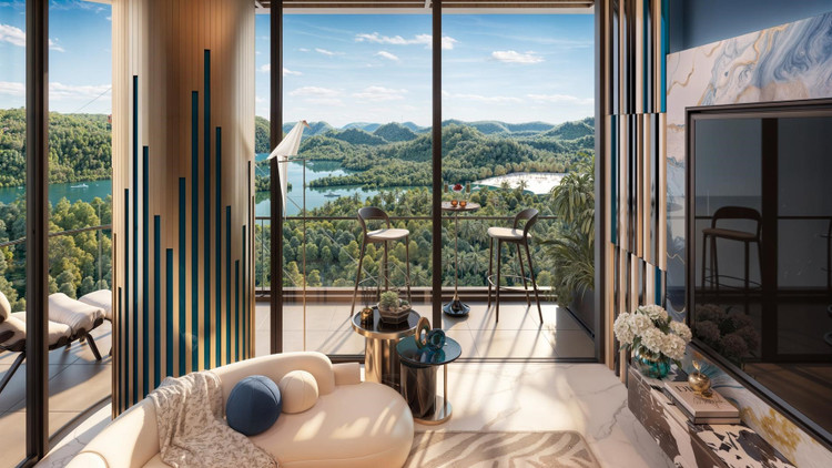 Khoảng ban công 1,2m được thiết kế như một "góc chill" lý tưởng giữa tầng không (Ảnh: Sun Property). 33.jpg