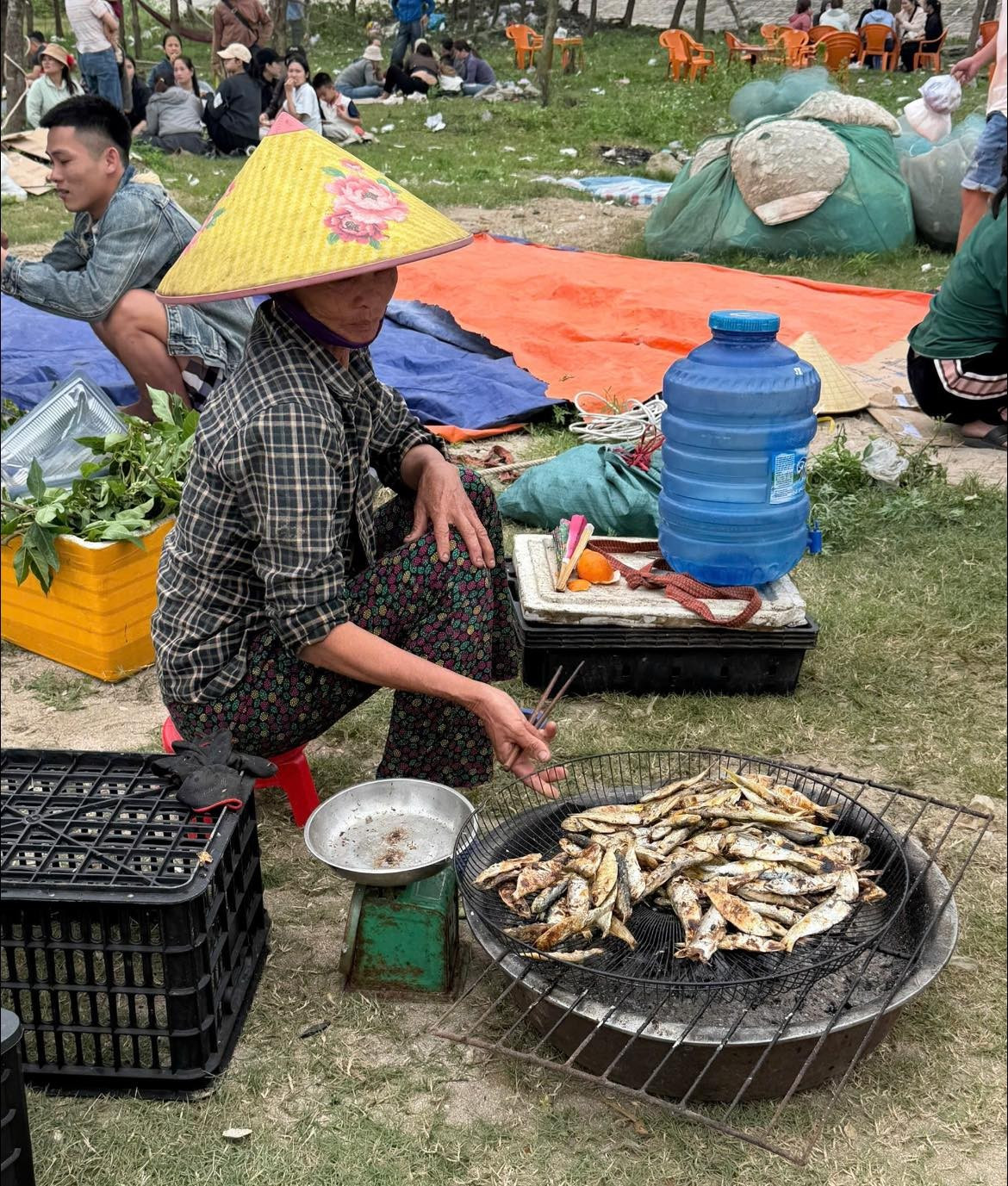 Không qua bảo quản lạnh, cá giữ nguyên vị ngọt tự nhiên, phần thịt béo và thơm đặc trưng. Khi nướng trên than hồng, lớp da cá xém nhẹ, tỏa mùi hấp dẫn, ăn kèm rau sống, bún, bánh tráng và nước mắm ớt càng dậy vị. Ảnh Việt Phong