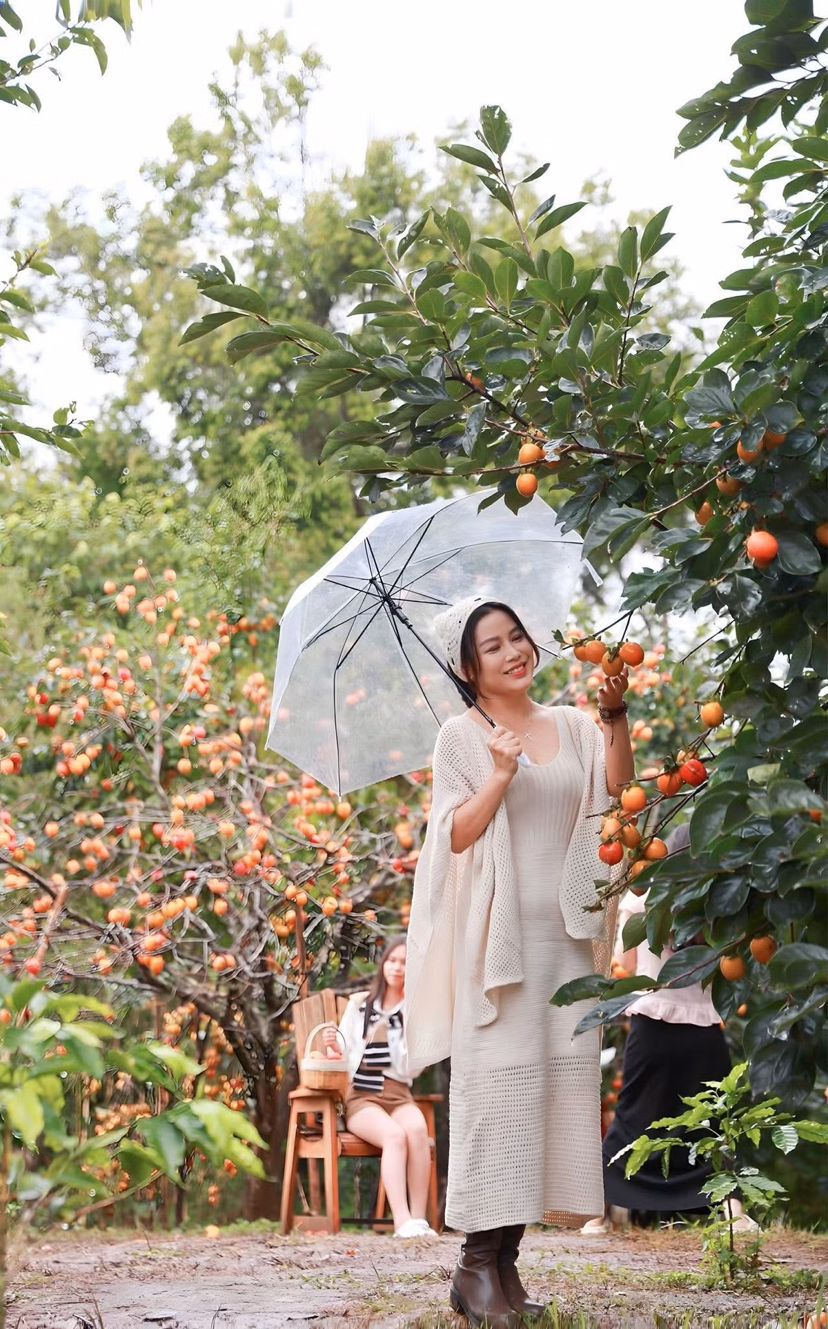 Hương vị trái hồng đặc trưng, vừa ngọt vừa chát nhẹ, giòn mát nơi đầu lưỡi, khiến khoảnh khắc thưởng thức trở nên khó quên. Ảnh Tuấn Tour Măng Đen