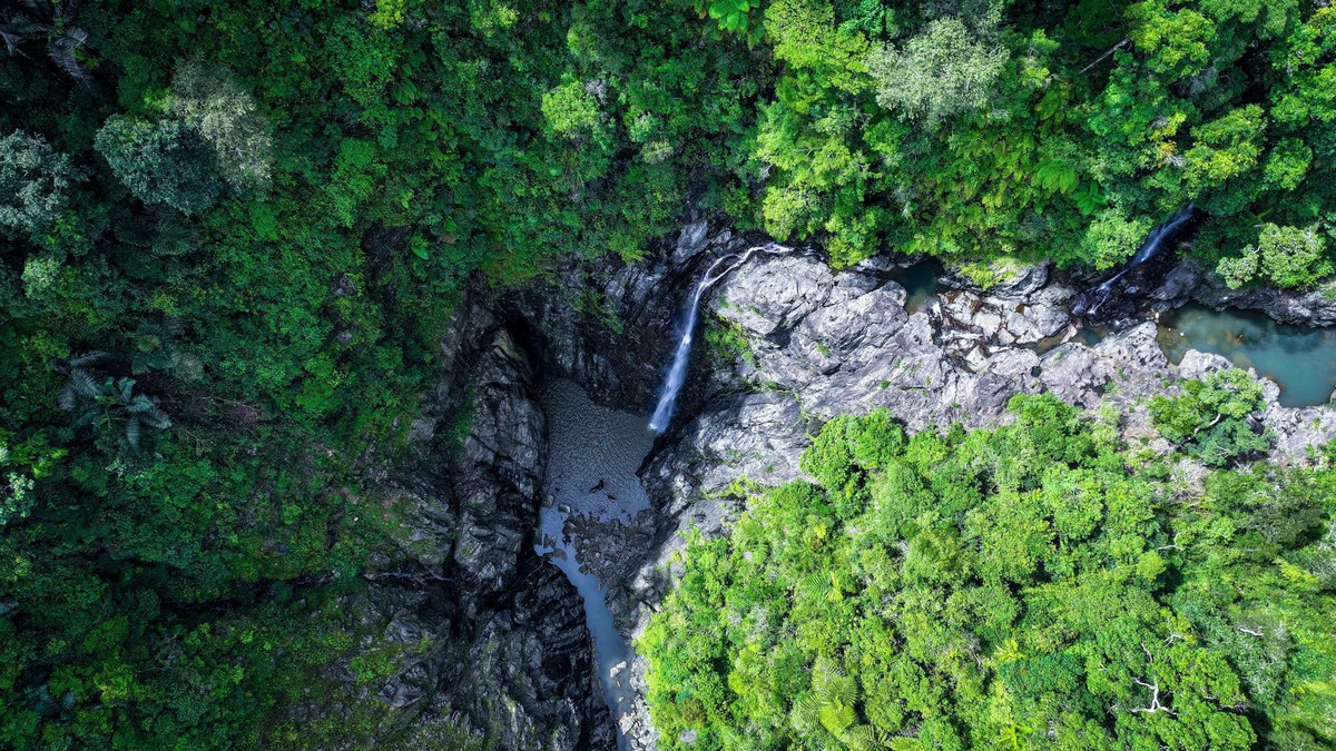 Vượt qua đoạn rừng cuối cùng, thác Hùng Ngàn hiện ra bất ngờ giữa không gian xanh thẫm của đại ngàn. Dòng nước trắng xóa từ trên cao đổ thẳng xuống, ngày đêm cuộn chảy, tạo nên khung cảnh hùng vĩ khiến nhiều du khách không khỏi choáng ngợp. Tiếng thác vang vọng, hòa cùng hơi nước mát lạnh lan tỏa khắp khu rừng, xua tan cảm giác mệt mỏi sau chặng đường dài.