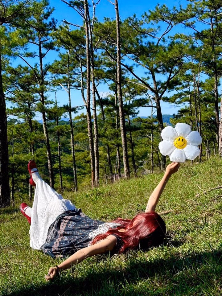 Rời xa những con phố tấp nập, tìm đến đồi Măng Lin, ta sẽ thấy một Đà Lạt rất khác – một Đà Lạt bình yên trong vòng tay của rừng thông và biển mây. Ảnh Uyển Vy