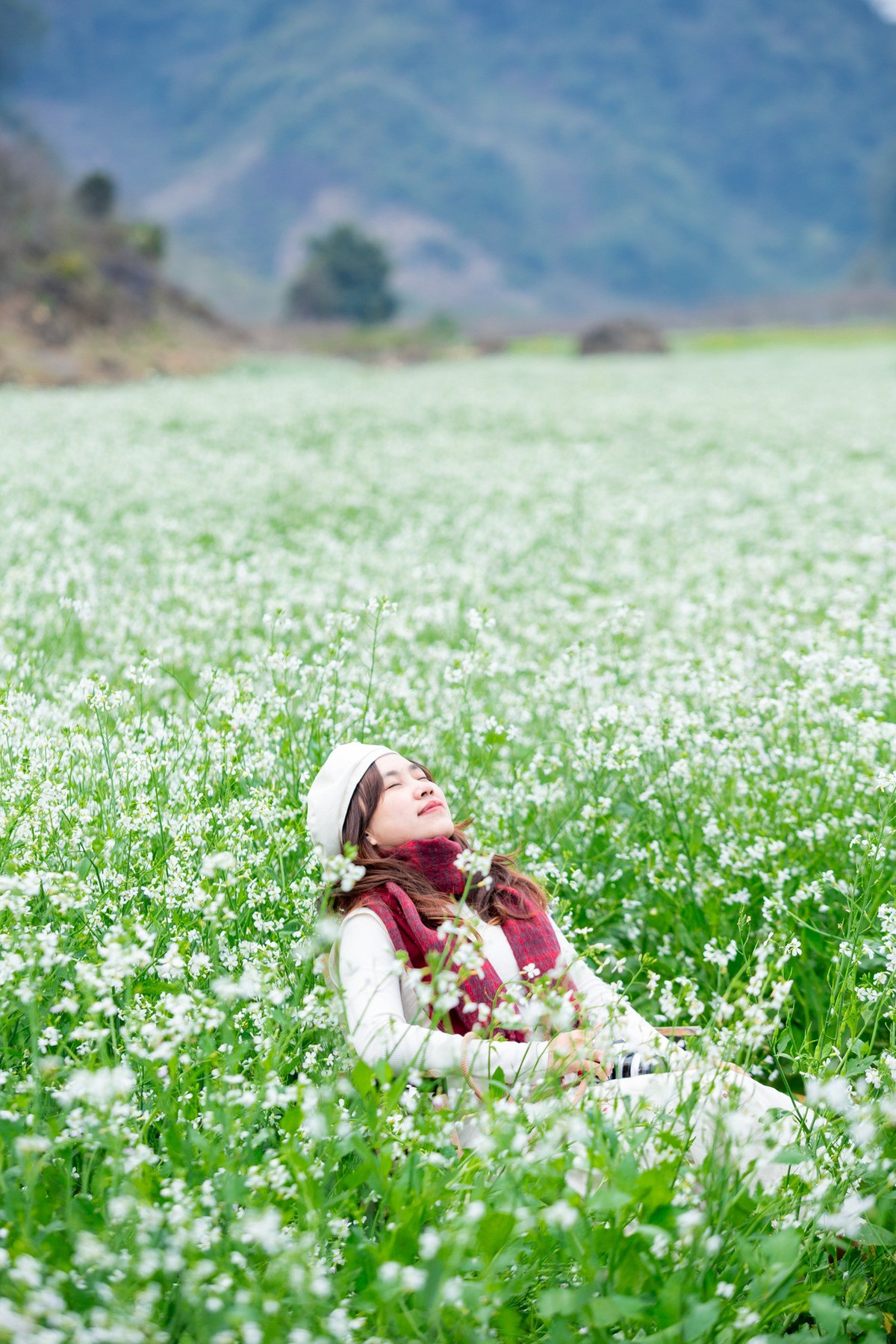 Rapsblomstringssesongen varer vanligvis mindre enn to måneder, så besøkende som ønsker å ta tilfredsstillende bilder bør planlegge timeplanen sin tidlig. Mange fotografer har erfart at lyset er vakrest om morgenen fra kl. 08.00 til 10.00 og ettermiddagen fra kl. 14.00 til 16.00. Hvis du vil skille deg ut i det hvite, bør besøkende velge pastellfargede, beige eller lysebrune klær – begge i harmoni med landskapet og som er enkle å lage emosjonelle bilder av. Foto av oss tre.