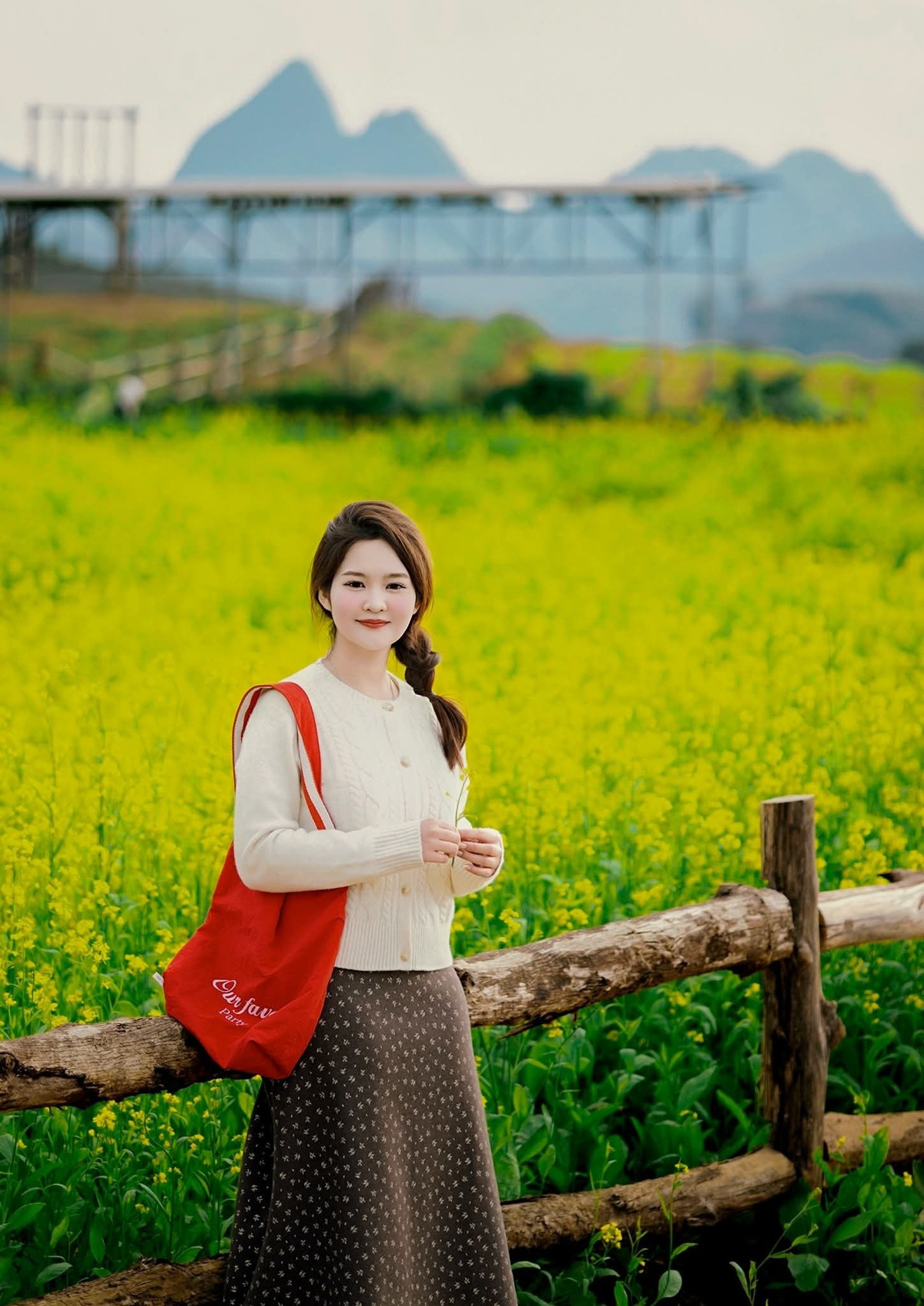 Buổi sáng muộn hoặc đầu giờ chiều là thời điểm phù hợp để chụp ảnh hoa cải vàng, khi sương đã tan và ánh sáng tự nhiên đủ để làm nổi bật sắc hoa. Những ngày trời âm u nhẹ hoặc có nắng yếu lại tạo hiệu ứng mềm, giúp khung hình mang vẻ đẹp trầm lắng, tinh tế. Ảnh Lê Hải