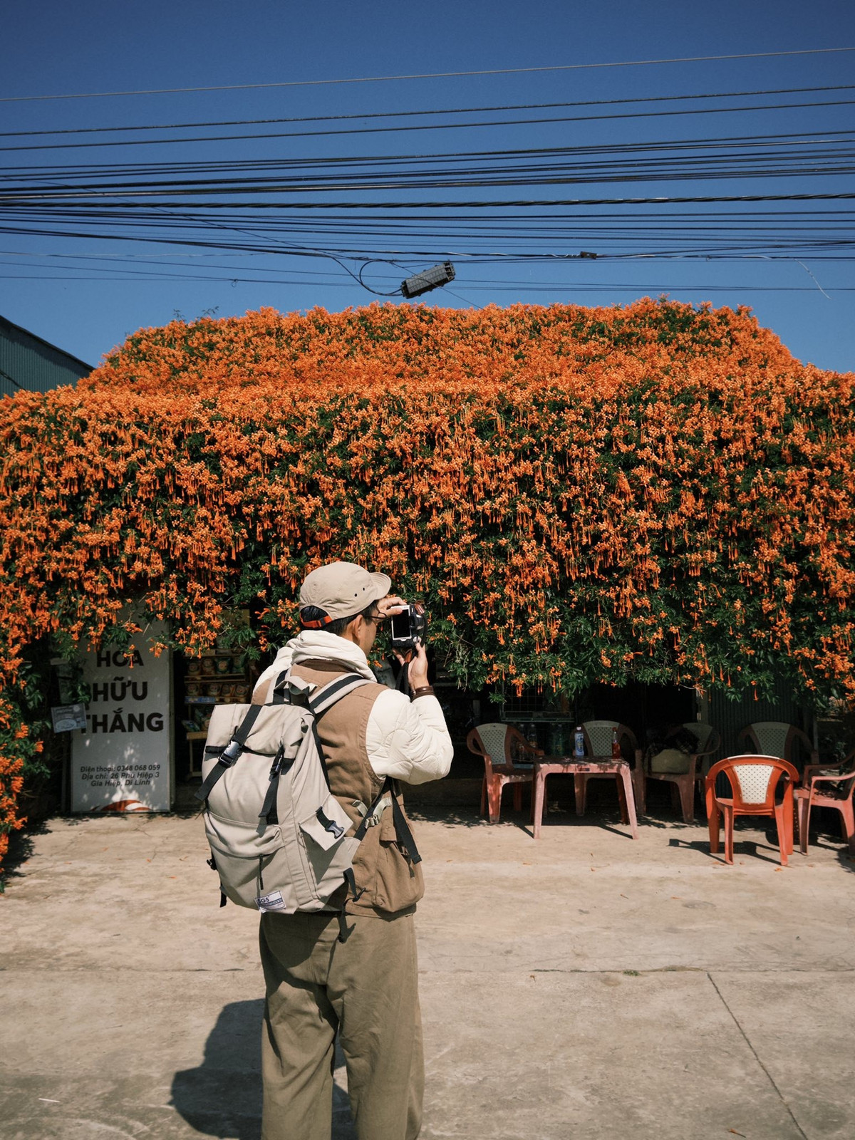 Về sau, ông bà mở tiệm tạp hóa nhỏ để mưu sinh và giàn hoa chùm ớt cũng theo đó trở thành một phần không thể thiếu của ngôi nhà. Từ chỗ chỉ để làm cảnh, giàn hoa nay vô tình trở thành “điểm nhấn” độc đáo trên cung đường Quốc lộ 20 – tuyến đường huyết mạch nối TP HCM với Đà Lạt. Ảnh Nè He Đà Lạt