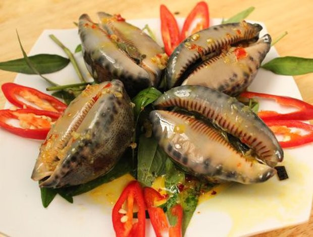 Ngoài ra, người dân miền Trung còn có một cách ăn quen thuộc khác: dùng cán thìa, mũi dao hoặc mũi kéo làm đòn bẩy, ấn vào giữa đường rãnh răng cưa dưới thân ốc. Khi tách mạnh vỏ làm đôi, phần thịt ốc sẽ dễ dàng được lấy ra mà vẫn giữ nguyên độ tươi ngon. Ảnh minh họa