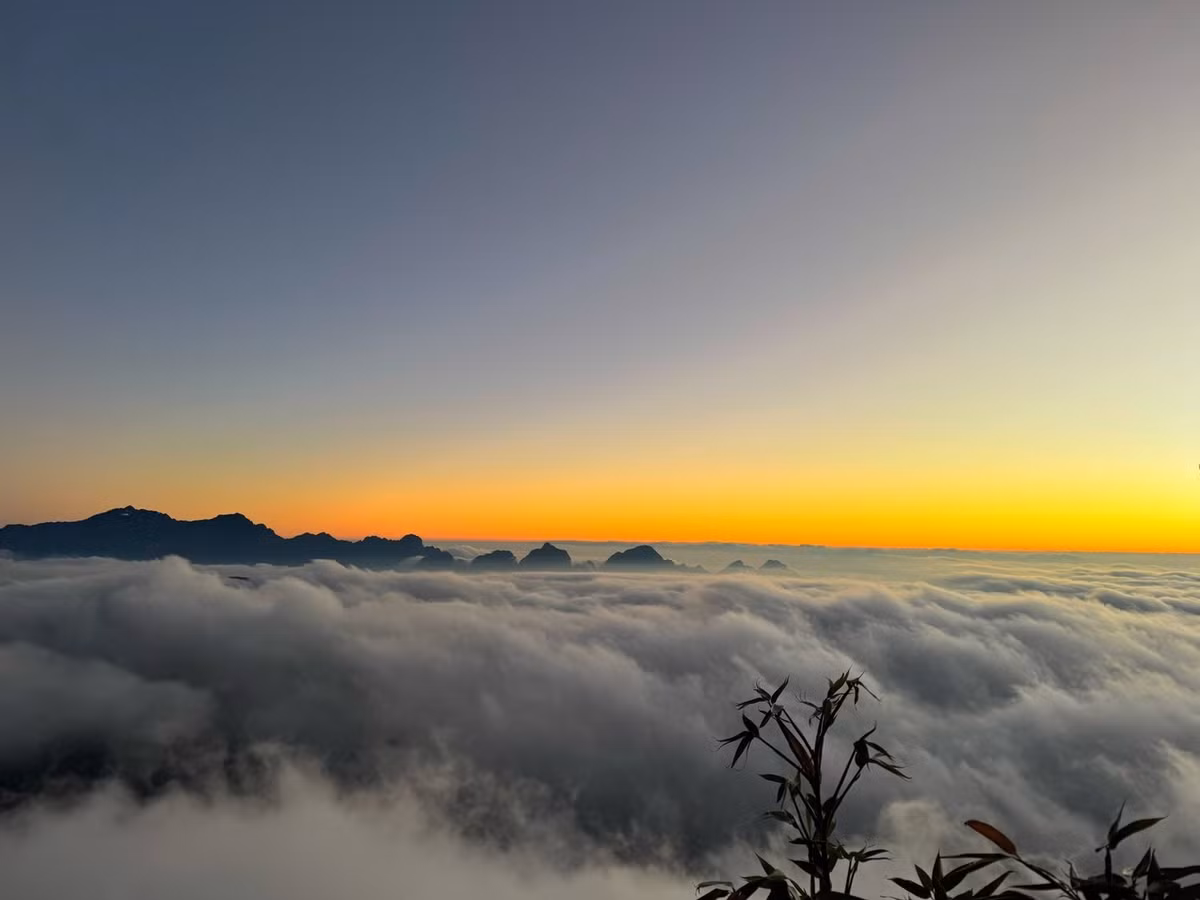 Để giảm thiểu rủi ro, từ cuối năm 2017, người dân địa phương đã gia cố thêm cầu thang gỗ và dây hỗ trợ tại một số vị trí nguy hiểm. Dẫu vậy, phần lớn các đoàn leo núi vẫn lựa chọn lịch trình 2 ngày 1 đêm nhằm đảm bảo sức khỏe và có thời gian cảm nhận trọn vẹn nhịp thở chậm rãi của rừng nguyên sinh. Ảnh Bùi Đình Sơn