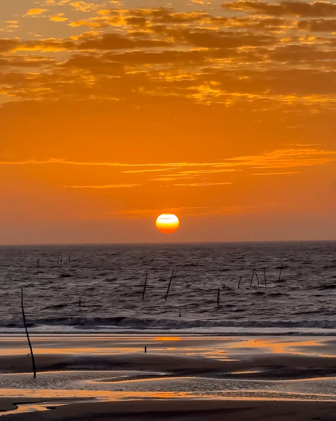 Không ồn ào, sầm uất như nhiều bãi biển du lịch khác, hoàng hôn ở Ba Động mang một vẻ đẹp mộc mạc, hoang sơ nhưng đầy quyến rũ. Ảnh Phương Tali