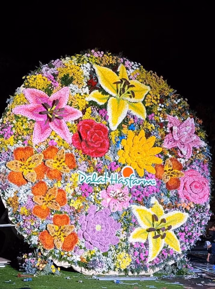 Du khách đến đây không chỉ được chiêm ngưỡng vẻ đẹp hoa tươi rực rỡ, mà còn có cơ hội tìm hiểu thông tin về từng loài hoa và quá trình tạo nên kỷ lục độc đáo này. Ảnh Vườn hoa Đà Lạt