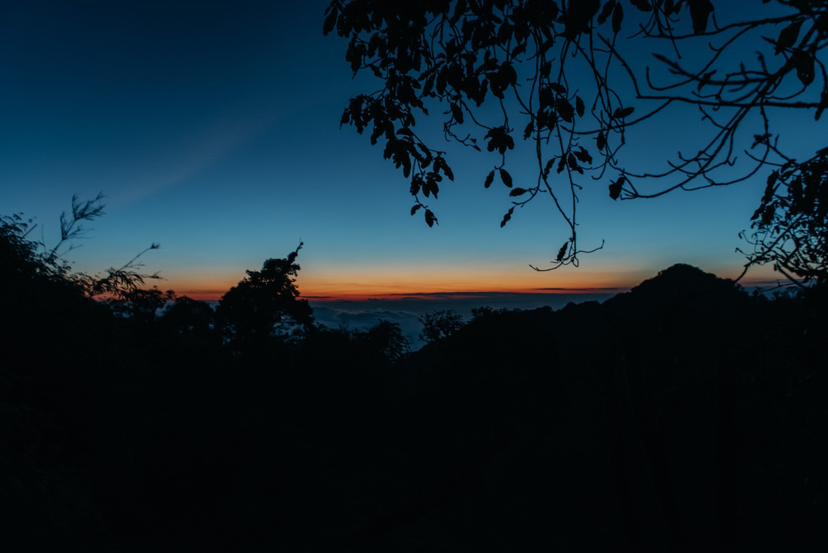 Vào những ngày trời quang, từ đỉnh Sa Mu có thể quan sát rõ hai đỉnh núi quen thuộc của Tây Bắc là Tà Xùa và Tà Chì Nhù, nổi bật giữa đại dương mây trắng. Ảnh FB Hieu Vu