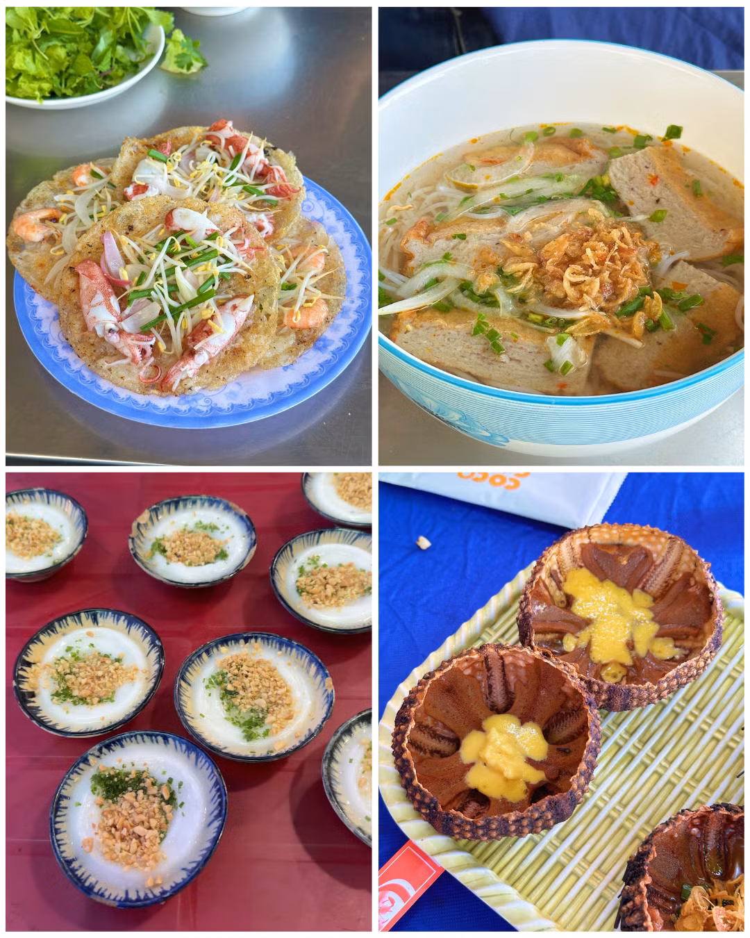 Chi phí ăn uống ở Nhơn Hải cũng rất hợp lý. Hai người chi khoảng 500.000 đồng/người là có thể thưởng thức đủ món từ hải sản cho đến các món ăn vặt dân dã. Các quán ăn địa phương phục vụ đơn giản nhưng sạch sẽ, khẩu vị dễ ăn và nguyên liệu tươi mới. Ảnh Đặng Quang Vinh