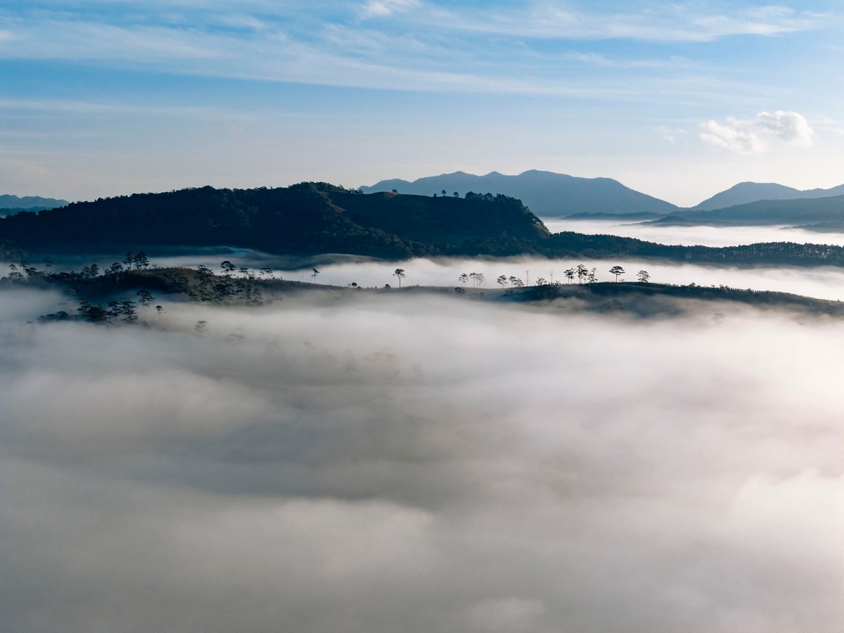 Bóng cây đổ dài trên thảm cỏ còn đẫm sương, con đường đất uốn lượn ẩn hiện trong màn mờ ảo, khiến bất cứ ai đặt chân đến cũng không khỏi ngỡ ngàng.