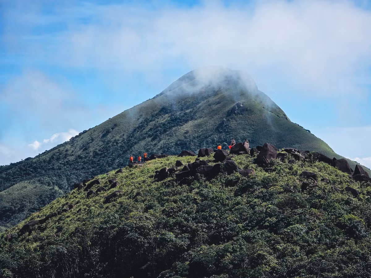 Cung đường trekking Pa Thiên – Voi Mẹp đưa người đi lạc vào một thế giới nguyên sơ gần như tách biệt với nhịp sống hiện đại. Dưới chân là lớp lá mục êm xốp, hai bên là rừng già rậm rạp, thi thoảng mở ra những khe suối trong vắt róc rách chảy như dải lụa xanh giữa đại ngàn. Tiếng chim rừng gọi bạn hòa cùng tiếng nước, tạo nên bản hòa âm rất riêng của Trường Sơn mùa xuân.
