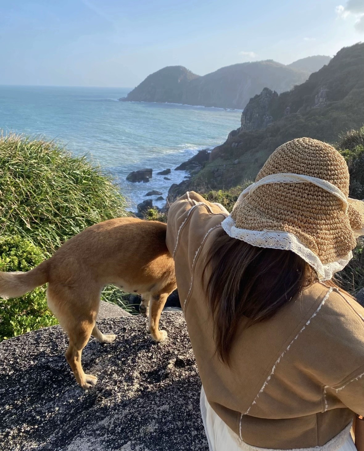 Không riêng nhóm của Quỳnh Ngô, nhiều du khách khác cũng từng được “bạn chó Vàng” đồng hành. Trong không gian còn tối mờ của Mũi Điện vào sáng sớm hoặc những thời điểm vắng người, chú chó dẫn họ men theo lối mòn xuyên rừng núi suốt 30–45 phút lên tận ngọn hải đăng. Khi du khách dừng lại nghỉ ngơi, chụp ảnh, chú cũng kiên nhẫn chờ đợi; khi có người mệt và đi chậm, chú quay lại, đi cùng cho đến khi cả nhóm tiếp tục hành trình. Ảnh FB Phượt luôn