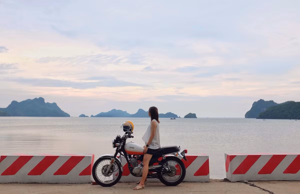 Với giới trẻ, cung đường này còn là tọa độ “sống ảo” không thể bỏ lỡ. Ánh sáng tự nhiên phản chiếu từ mặt biển, bầu trời trong xanh cùng những rặng cây ven đường tạo nên khung nền hoàn hảo cho mọi bức ảnh. Nhiều người ví von đây chính là “cung đường Phú Yên thu nhỏ” ở miền Bắc – một sự kết hợp tuyệt vời giữa sự lãng mạn và hoang sơ. Ảnh CheckinVietnam