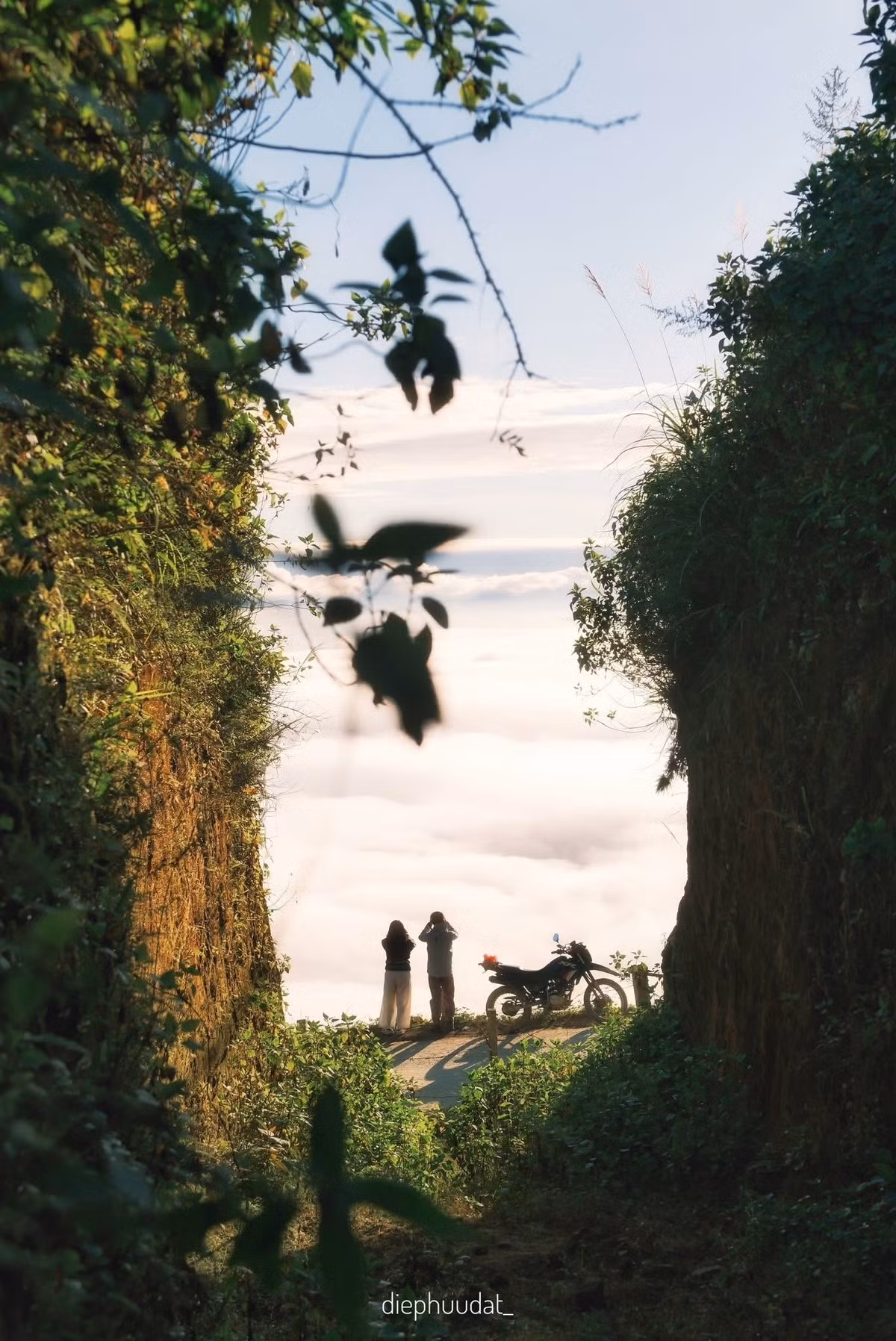 Khi đến Tà Xùa, du khách có thể thuê xe máy tại các homestay hoặc nhà nghỉ để tự do khám phá các điểm săn mây. Tuy nhiên, do địa hình nhiều đồi dốc và khúc cua gấp, việc lái xe máy phù hợp với những người có kinh nghiệm đi đường đèo. Ảnh Diệp Hữu Đạt