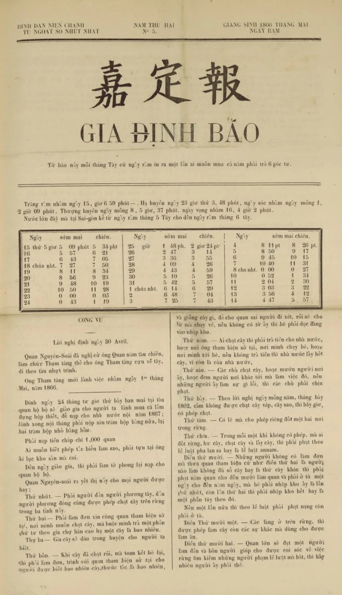 Газета Gia Dinh — первая газета на национальном языке во Вьетнаме. truong-vinh-ky-2.png