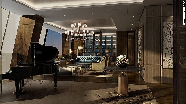 Khách sạn Sunrise East Kempinski nằm bên bờ hồ Yangi thơ mộng, cách trung tâm thành phố Bắc Kinh khoảng 60 km. Ảnh: Bên trong một phòng Tổng thống thuộc khách sạn.