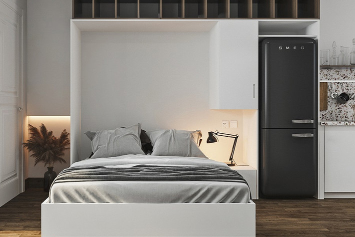 Tránh đặt tủ lạnh trong phòng ngủ: Đặt tủ lạnh mini phòng ngủ về phong thủy nó sẽ là yếu tố có thể làn ảnh hưởng tới sức khỏe của chủ nhân căn phòng. Do đó, nên tránh đặt sẽ tốt hơn.