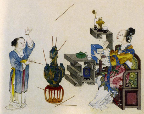 Touhu là một trò chơi phổ biến trong cung cấm Trung Quốc thời xưa. Theo đó, người ta thường chơi nó trong các buổi tiệc. Người chơi sẽ ném những mũi tên vào trong bình rỗng khi đứng cách xa chiếc bình ở một khoảng cách nhất định. Người chiến thắng là người ném được nhiều mũi tên vào trong bình nhất.