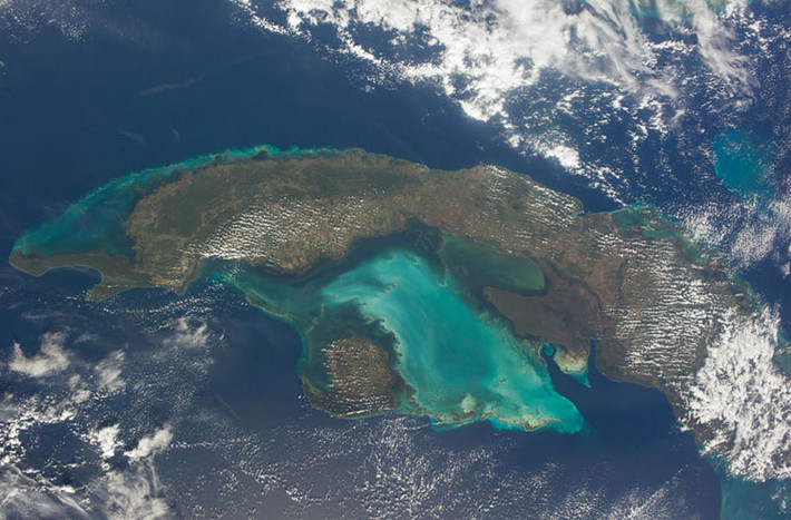 Nước Cuba được chụp từ trạm vũ trụ quốc tế ISS ngày 26/12/2013.