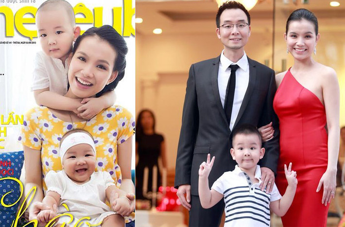Ở tuổi 24, Thùy Lâm lấy chồng và sinh liền tù tì hai em bé xinh đẹp, 1 trai 1 gái. Nhưng cả hai như em bé "đi mượn" để chụp ảnh cùng mẹ. Con trai Thùy Lâm là "bản sao" hoàn hảo của bố, từ mái tóc xoăn nhẹ cặp mắt 1 mí đến khuôn miệng cương nghị, mạnh mẽ.