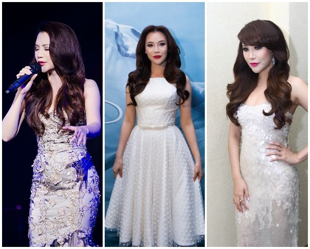 Bên cạnh đó, nữ ca sĩ rất tiết chế về họa tiết và phom dáng áo tối giản, tạo sự thanh lịch.