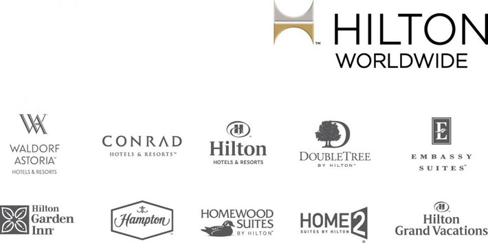 Tính đến tháng 5/2012, Hilton Worldwide có hơn 642.000 phòng trong tổng số 3.897 khách sạn tại 91 quốc gia trên toàn thế giới. Các thương hiệu nổi tiếng thuộc tập đoàn Hilton bao gồm Waldorf Astoria Hotels and Resorts, Conrad Hotels and Resorts, Embassy Suite Hotels và Hampton Inn...