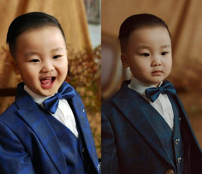 br/>Sáng 9/10, Hòa Minzy chia sẻ loạt ảnh mới của con trai Bo nhân dịp sinh nhật 2 tuổi. Trong ảnh, cậu bé xuất hiện với diện mạo chuẩn "thiếu gia nhà giàu" với bộ vest xanh dương bắt mắt, mái tóc "vuốt vuốt" kỹ càng.