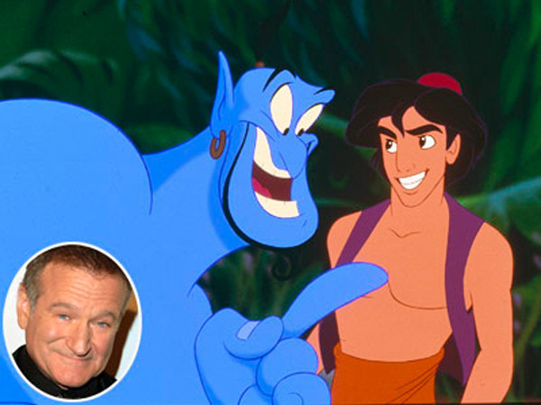 Lồng tiếng cho nhân vật Genie (Thần Đèn) trong phim "Aladdin". Năm 1992, Williams tham gia lồng tiếng vai Thần Đèn cho bộ phim hoạt hình ăn khách của Walt Disney - "Aladdin". Ông đã góp phần khiến cho nhân vật Thần Đèn thêm hài hước với các khán giả mọi lứa tuổi từ trẻ em cho tới các bậc phụ huynh.