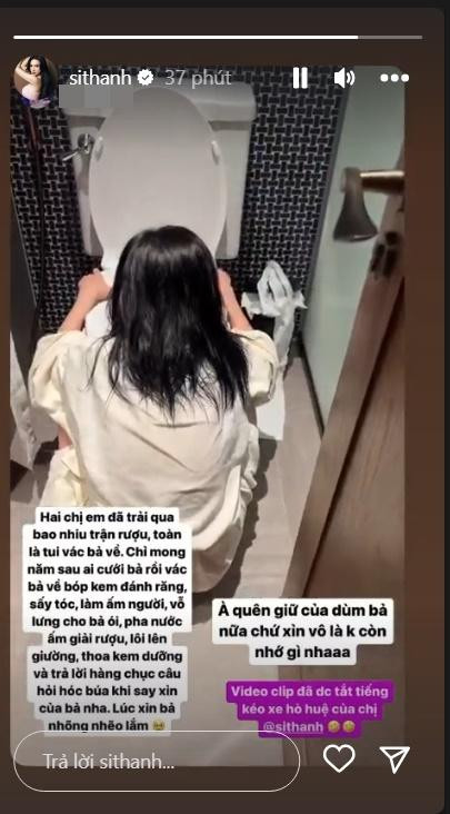 ##ss###style="text-decoration: underline;">Hình ảnh Sĩ Thanh ôm toilet sau đám cưới Diệu Nhi - Anh Tú được người bạn chia sẻ.